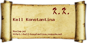 Kell Konstantina névjegykártya